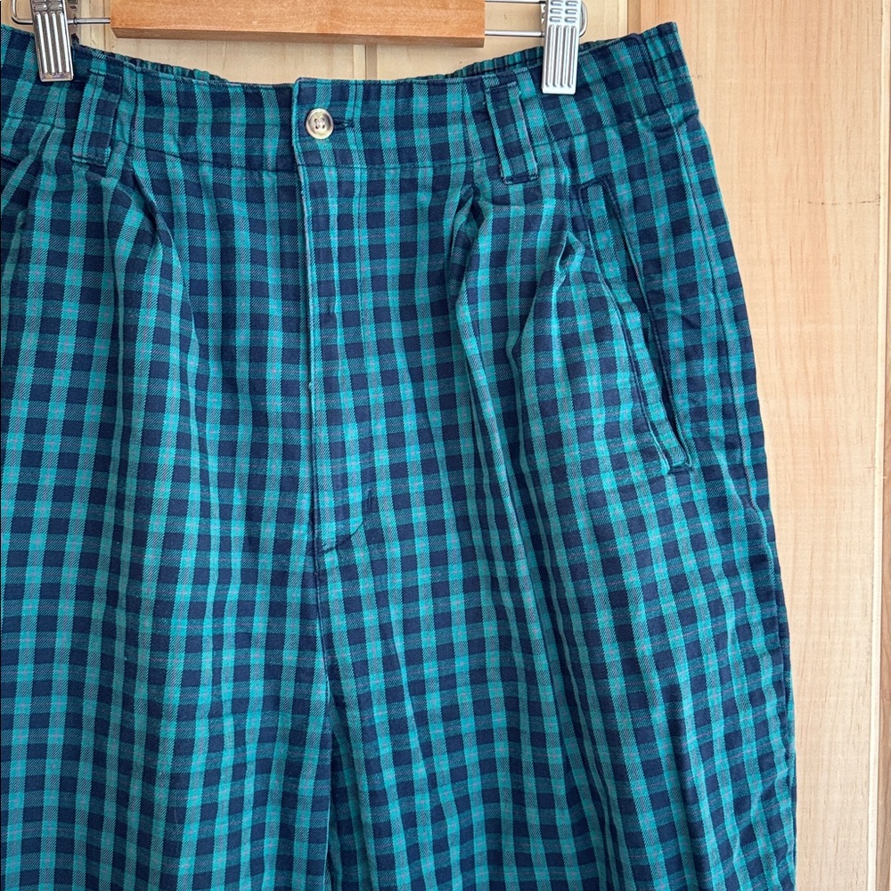 Eddie Bauer Teal and Navy Plaid Pants
